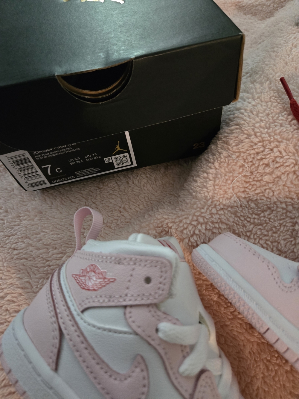 Nike Jordan Toddler Pink and White High-Top Sneakers